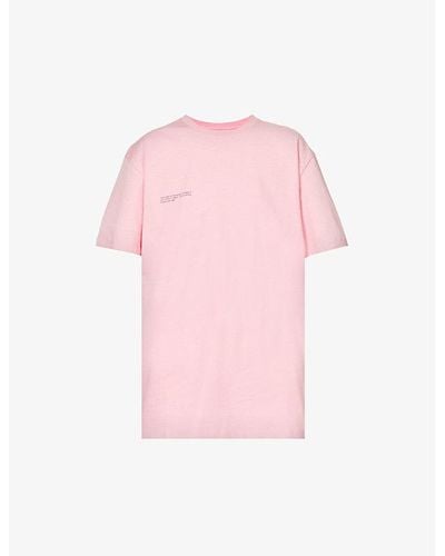 PANGAIA 365 Signature Text-print Organic-cotton T-shirt - Pink