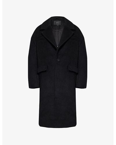 Entire studios Basilica Notched-lapel Oversized-fit Wool-blend Coat X - Black