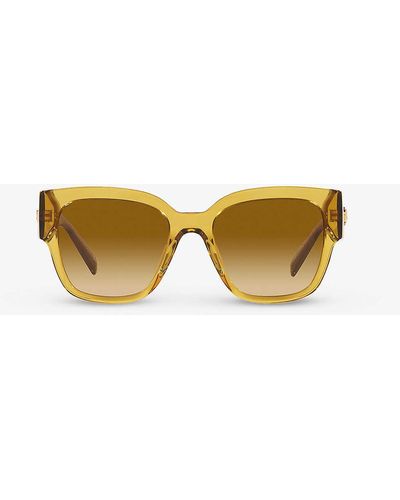 Versace Ve4437u Pillow-frame Acetate Sunglasses - Yellow
