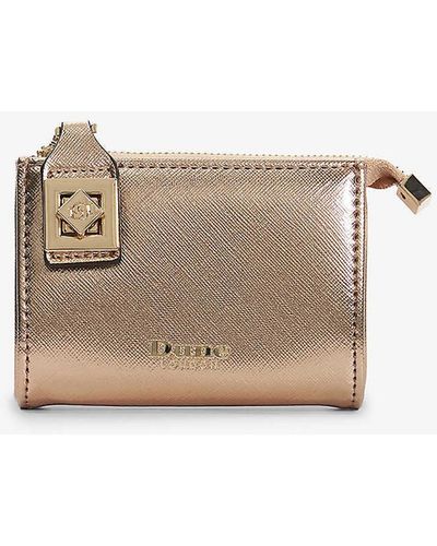 Dune Koined Metallic Faux-leather Purse - Natural