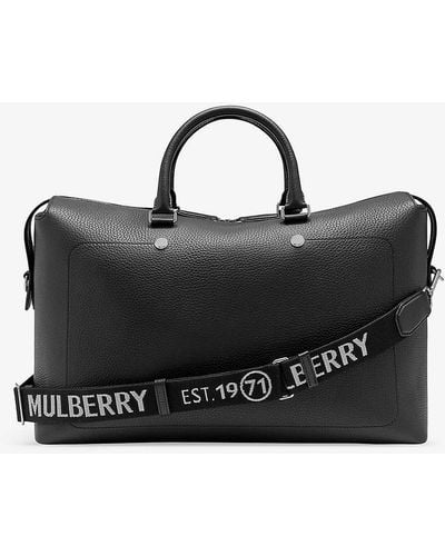 Mulberry City Weekender Grained Leather Duffel Bag - Black