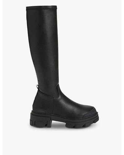 KG by Kurt Geiger Trekker Sock Faux-leather Over-the-knee Boots - Black