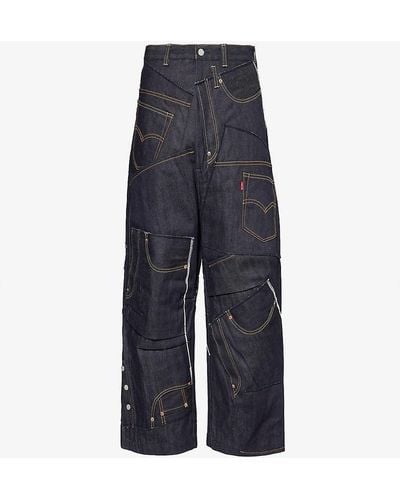 Junya Watanabe Man X Levi's Patch-pocket Relaxed-fit Jeans - Blue