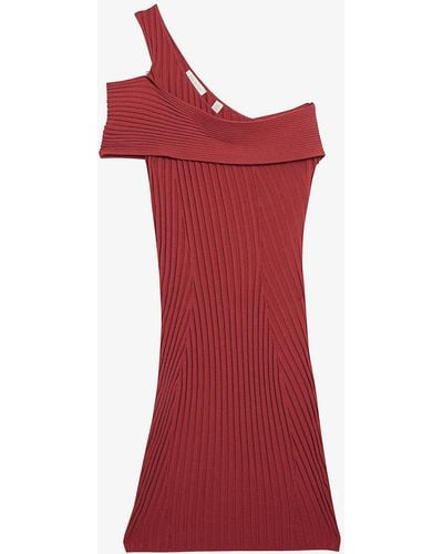Ted Baker Ragazza Asymmetric Knitted Mini Dress - Pink