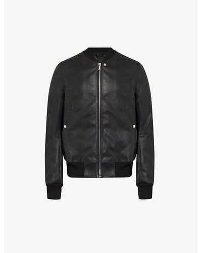 Rick Owens Flight Slip-pocket Regular-fit Leather Jacket - Black