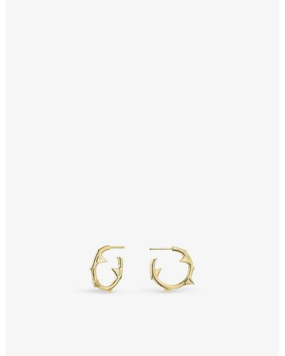 Shaun Leane Rose Thorn 18ct Yellow Gold-plated Sterling Silver Vermeil Hoop Earrings - Multicolor