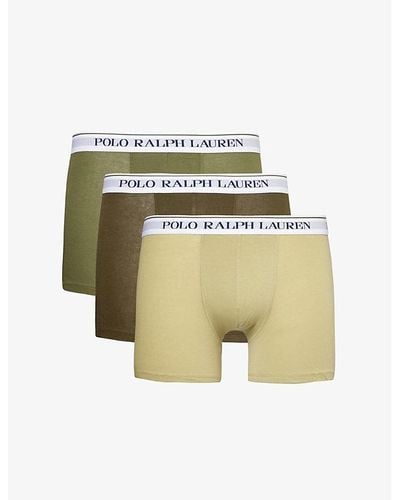 Polo Ralph Lauren Logo-waistband Pack Of Three Stretch-cotton Boxer Briefs - White
