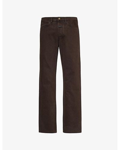 Fear Of God Brand-patch Straight-leg Jeans - Brown