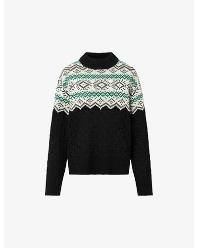 Nué Notes Colton Fairisle-intarsia Wool-blend Knitted Sweater - Black