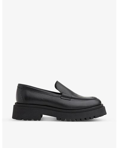 Whistles Aerton Platform Leather Loafers - Black