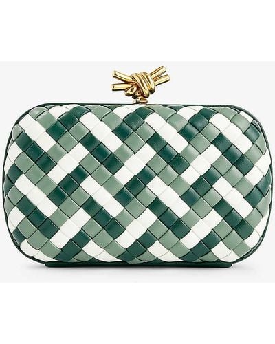 Bottega Veneta Knot Intrecciato-weave Leather Clutch Bag - Green