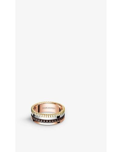 Boucheron Quatre Classique 18ct -gold, White-gold And Pink-gold Ring