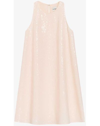 Claudie Pierlot Sequin-embellished Woven Mini Dress - White