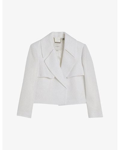 Ted Baker Shiroi Textured-weave Woven Jacket - White