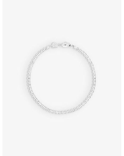 Astrid & Miyu Gleam Bold Rhodium-plated Brass Tennis Bracelet - White