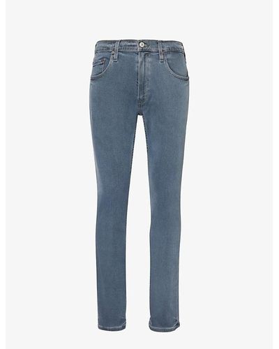 PAIGE Federal Slim-fit Tapered-leg Cotton-blend Jeans - Blue