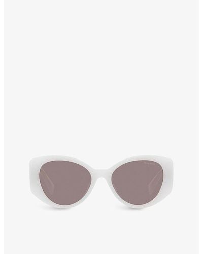 Miu Miu Mu 03ws Acetate Cat-eye Sunglasses - White