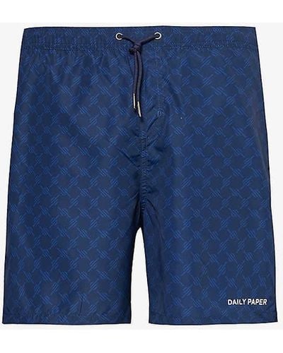 Daily Paper Kato Logo-print Swim Shorts - Blue