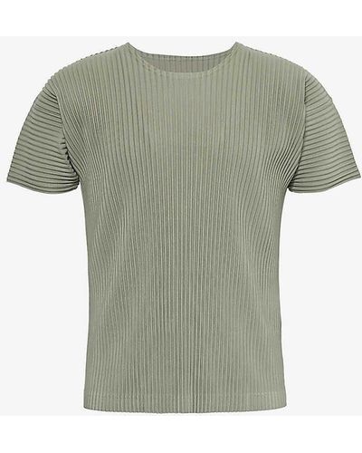 Homme Plissé Issey Miyake Pleated Knitted T-shirt - Green