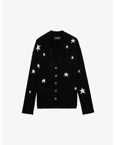 Zadig & Voltaire Mirka Star-pattern Cashmere Cardigan - Black