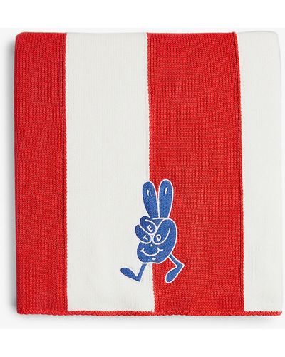 Ted Baker Frankln Logo-embroidered Stripe Merino-wool Scarf