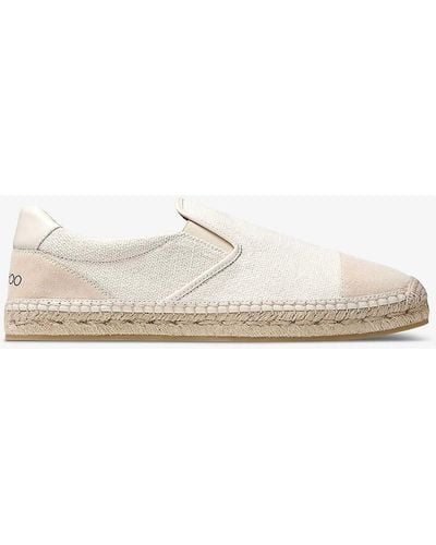 Jimmy Choo Ivan Slip-on Canvas And Suede Espadrilles - White
