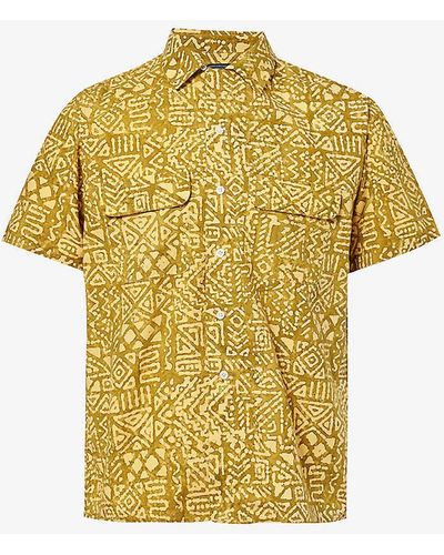 Beams Plus Batik Graphic-print Cotton Shirt - Yellow