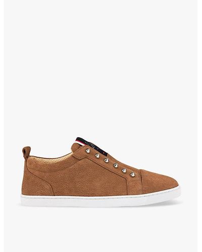 Christian Louboutin F.a.v Fique A Vontade Suede Low Top Sneaker In Smoky | ModeSens
