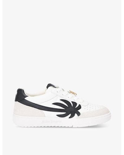 Palm Angels Palm Beach Brand-motif Leather Low-top Trainers - White
