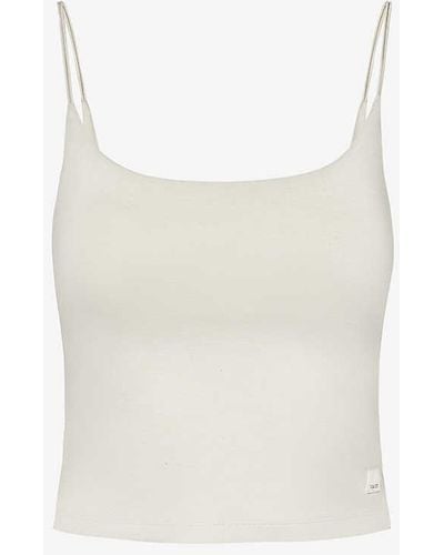 Vuori Lux Scoop-neck Slim-fit Stretch-woven Top - White