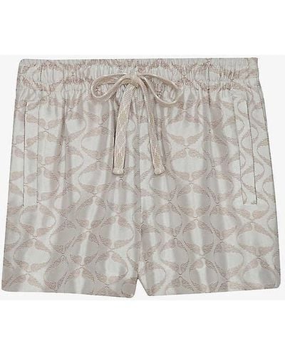 Zadig & Voltaire Monogram-pattern Mid-rise Woven Shorts - White