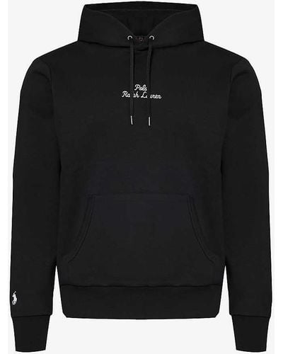 Polo Ralph Lauren Brand-embroidered Relaxed-fit Cotton-blend Hoody - Black