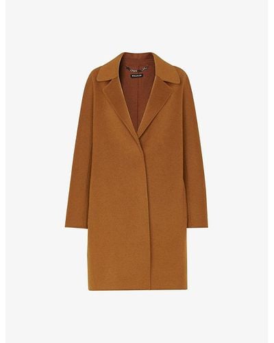 Whistles Julia Double-faced Wool-blend Coat - Brown