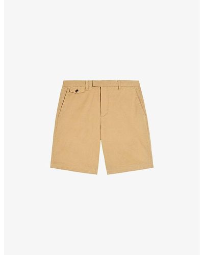 Ted Baker Ashfrd Regular-fit Stretch Cotton-blend Chino Shorts - Natural