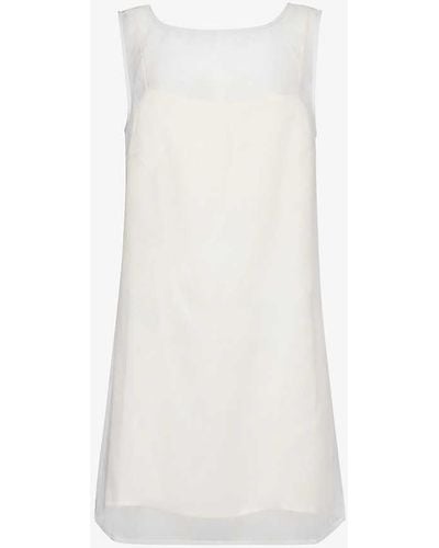 Reformation Vina Scoop-neck Woven Mini Dress - White
