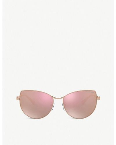 Michael Kors Mk1062 58 Cat Eye-framed Metal And Polyamide Sunglasses - Pink