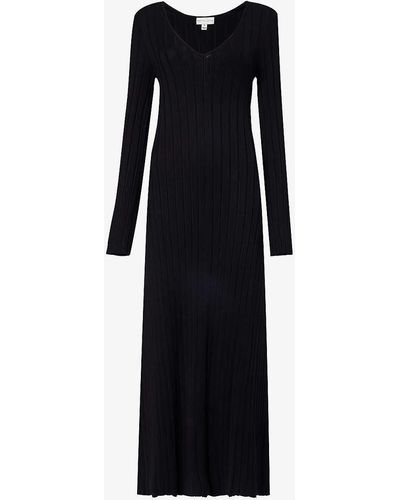 Pretty Lavish Scarlett Waist-tie Knitted Midi Dress - Black