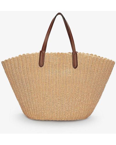 The White Company Leather-trim Straw Tote Bag - Natural