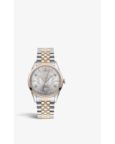 Vivienne Westwood Vv208rssl Wallace Two-tone Stainless-steel And Swarovski Crystal Quartz Watch - White