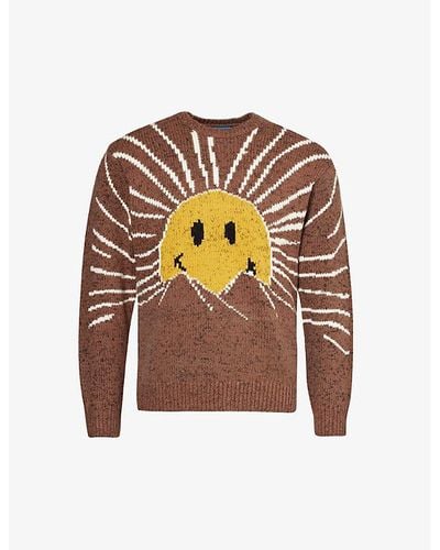 Market Smiley Sunrise Ribbed-trim Knitted Sweater - Orange
