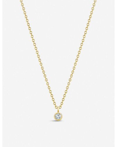 De Beers Womens My First 18ct Yellow-gold And Diamond Necklace - White