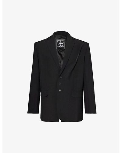 Y. Project Pinched Logo-embroidered Wool Blazer - Black