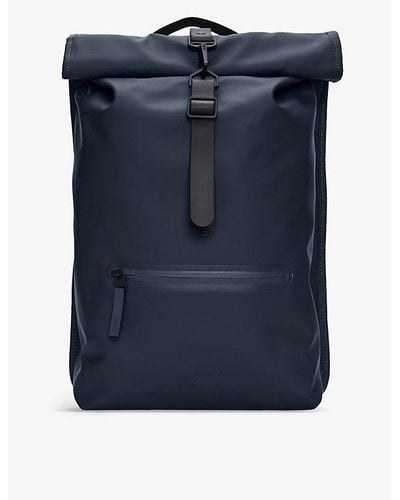 Rains Roll-top Waterproof Shell Backpack - Blue