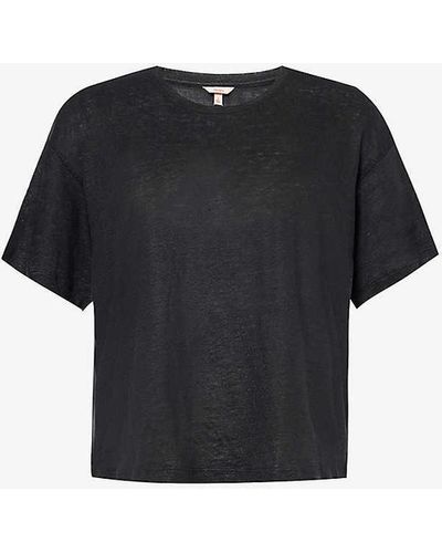 Eberjey Relaxed-fit Organic Linen T-shirt - Black