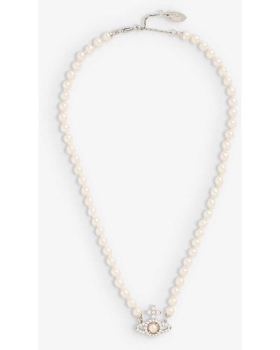 Vivienne Westwood Olympia Platinum-plated Brass And Pearl Necklace - White