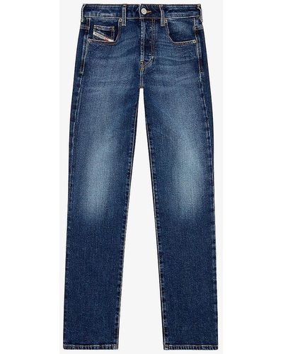 DIESEL 989 D-mine Slim-fit, Straight-leg Mid-rise Stretch-denim Jeans - Blue