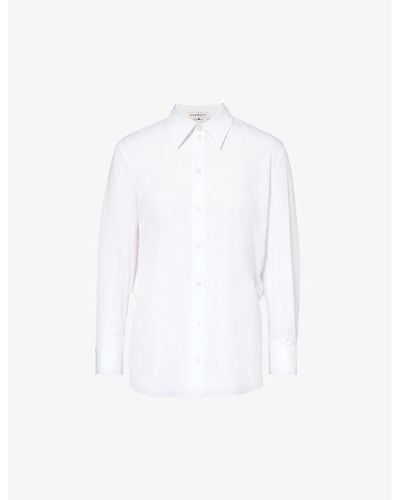Alexander McQueen Side-slit Cotton-poplin Shirt - White