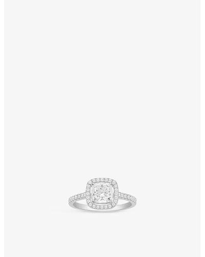 Apm Monaco Square Sterling- And Pavé Cubic-zirconia Ring - White