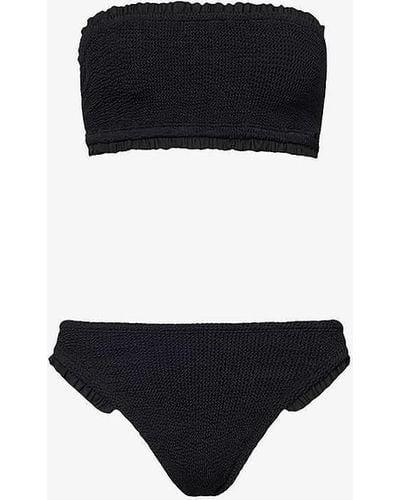 Hunza G Tracey Frilled-trim Bikini Set - Black