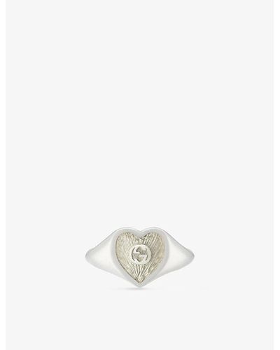 Gucci Heart Ring With Interlocking G - White